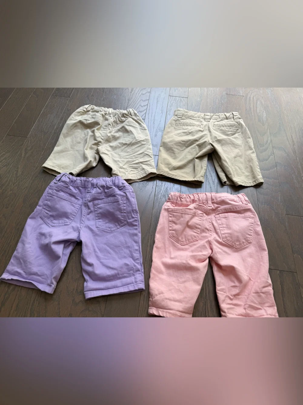 Girls kids shorts lot bundle sz 6 Pastel colors tan beige school summer